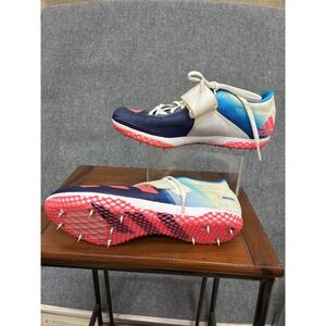 Adidas Adizero Javelin Track Field Spikes Navy Cyan Solar Red  7.5